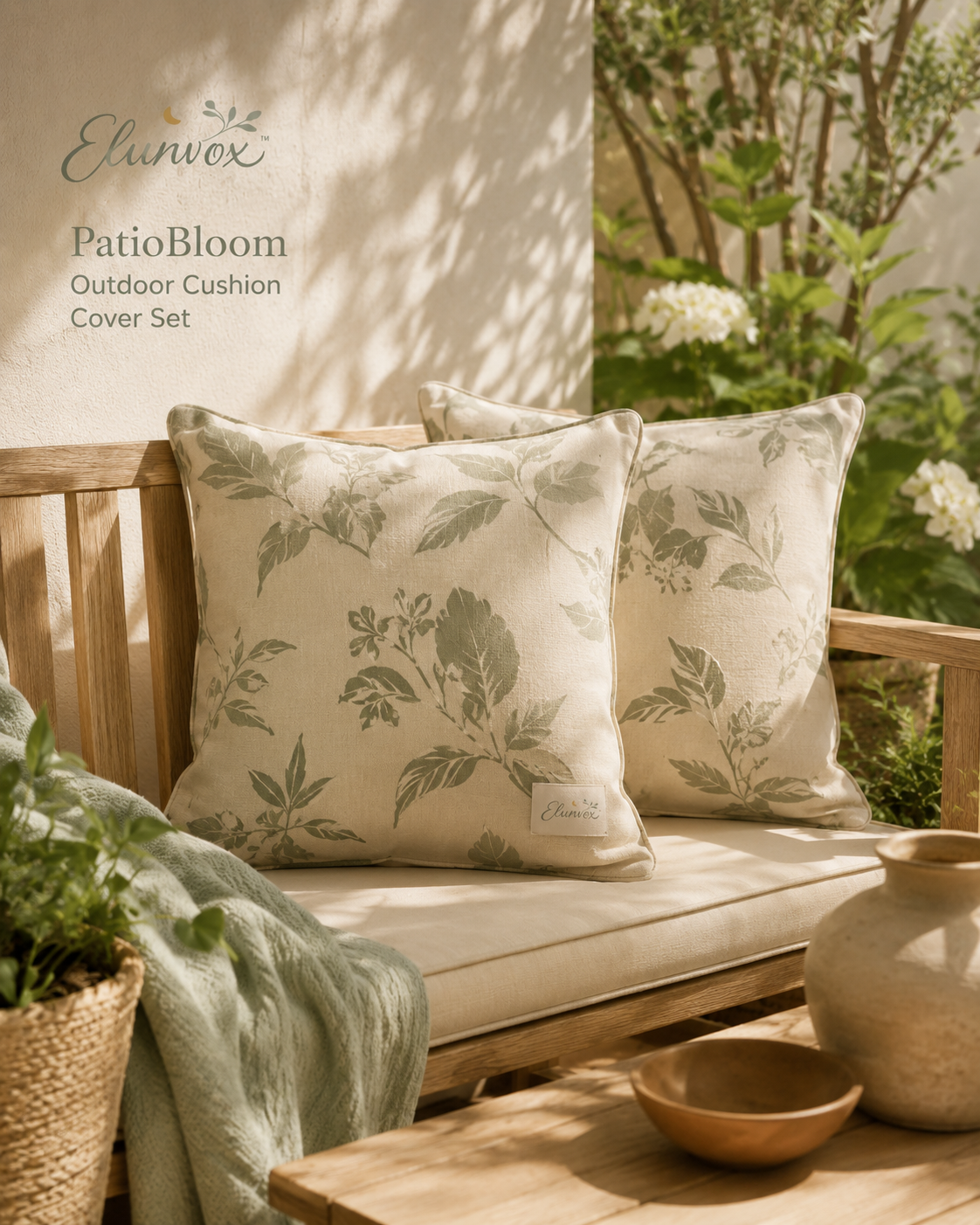Elunvox™ PatioBloom Outdoor Cushion Cover Set